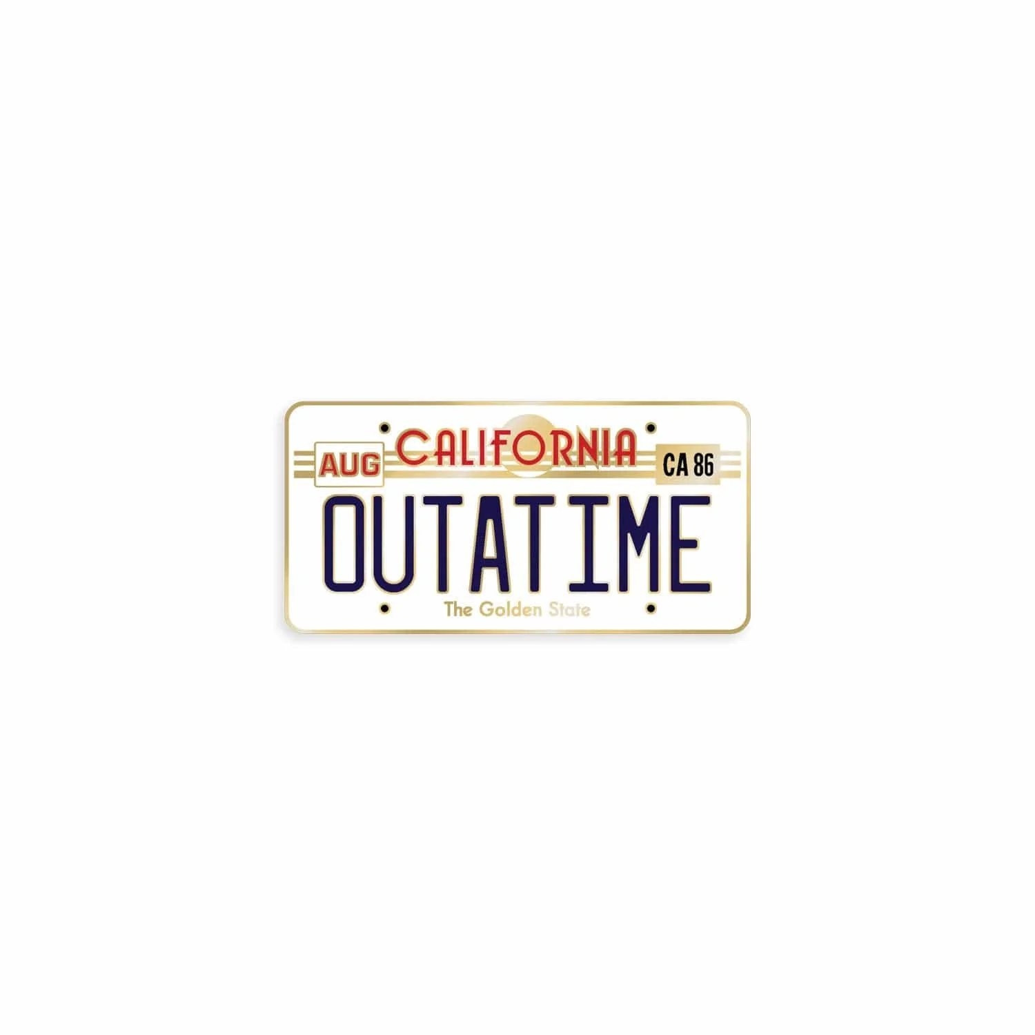OUTATIME License Plate Enamel Pin