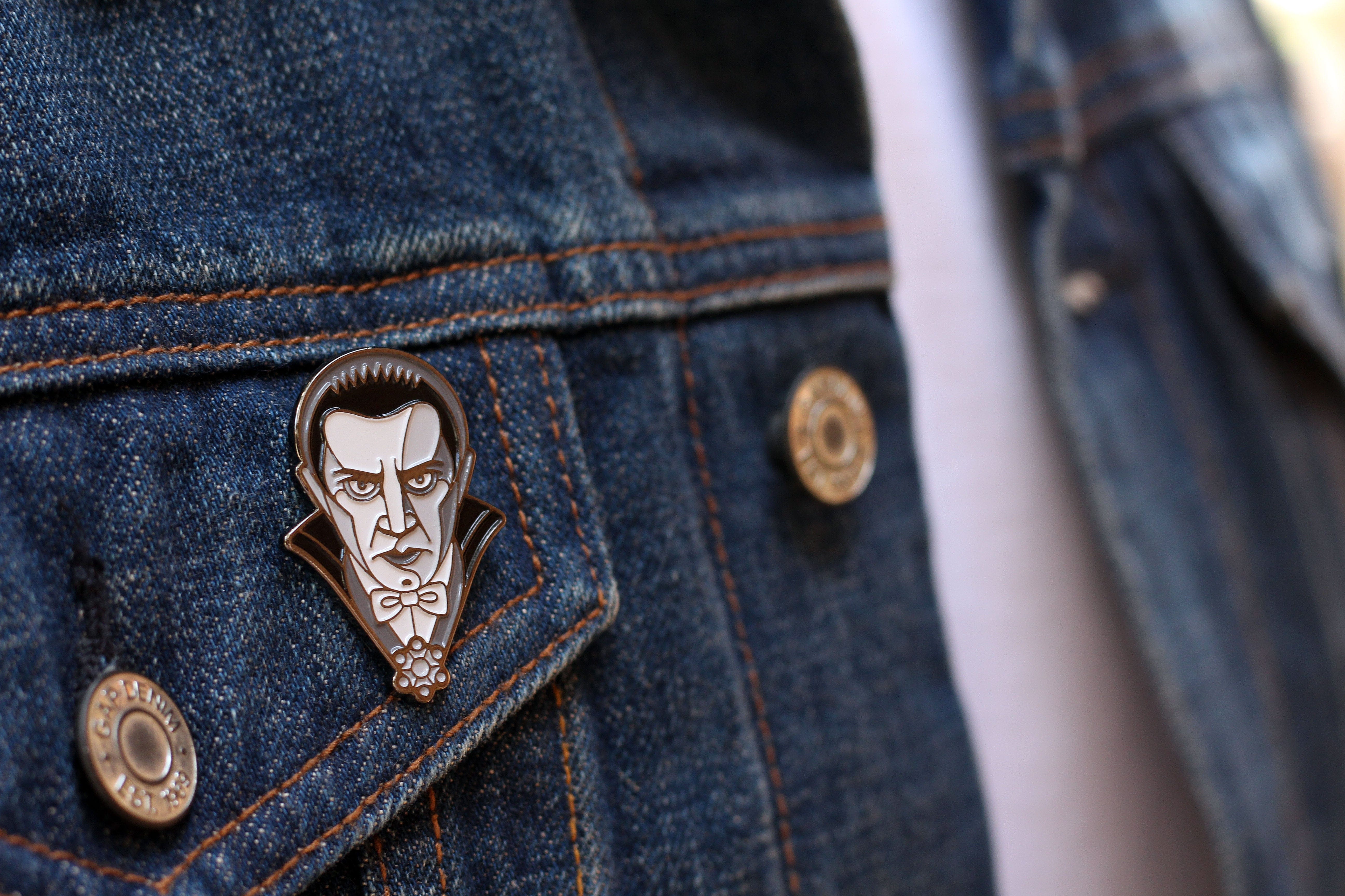 Dracula Enamel Pin (Monochrome) - Image 3