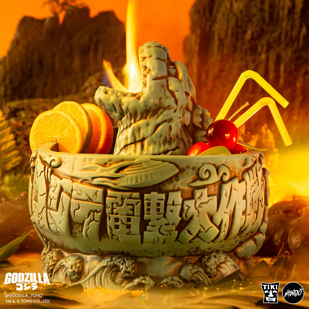 Godzilla Destroy All Monsters Tiki Bowl - Heat Ray Variant - Image 30