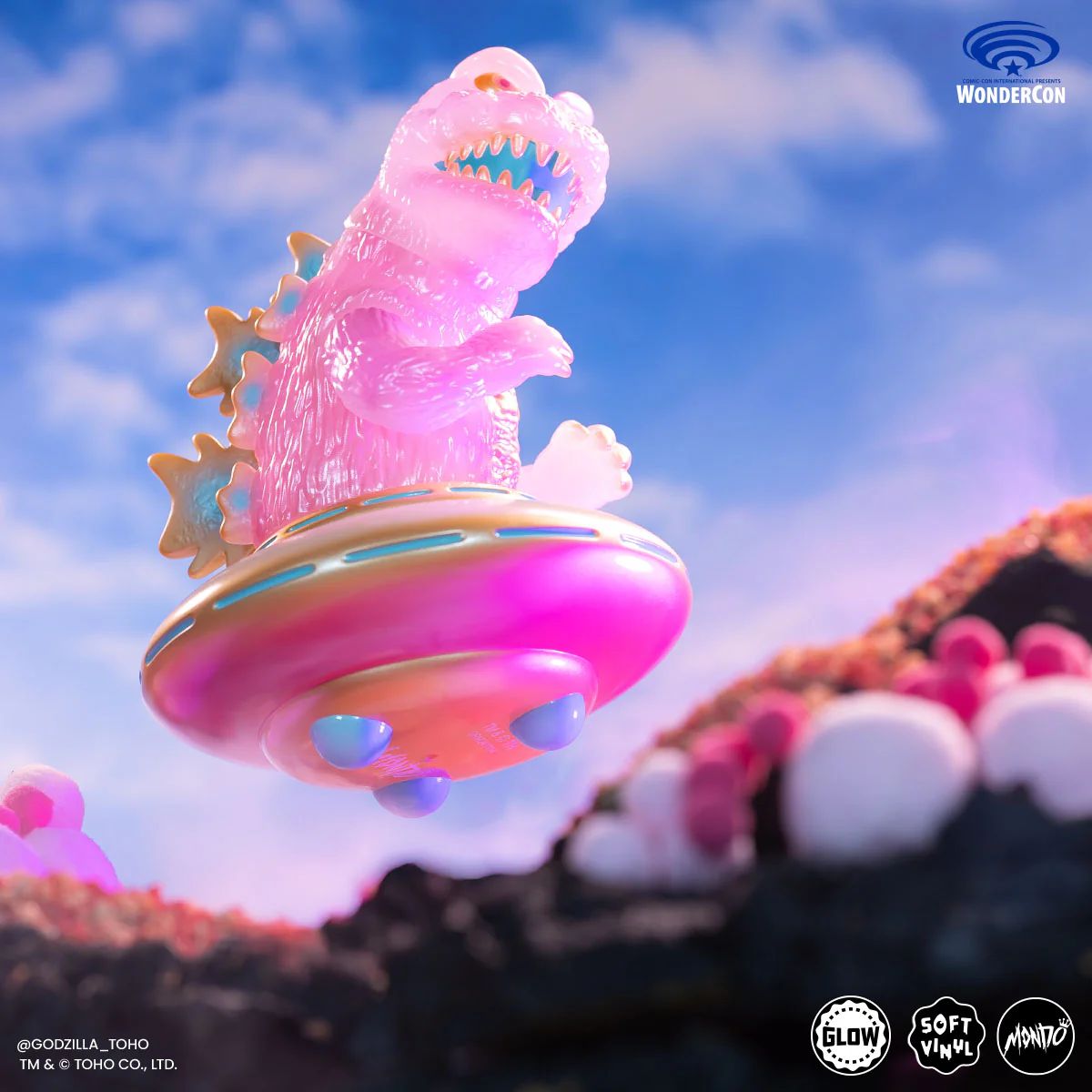 Godzilla UFO - Vinyl Designer Figure by Octeel - Cherry Blossom Variant - Image 11
