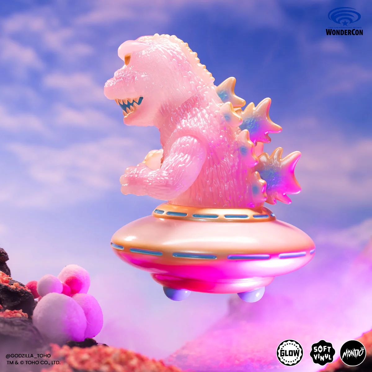 Godzilla UFO - Vinyl Designer Figure by Octeel - Cherry Blossom Variant - Image 5