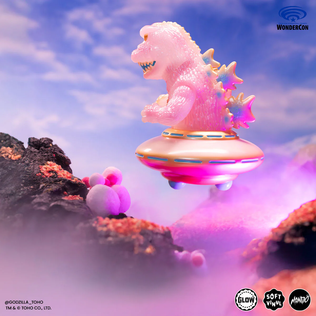 Godzilla UFO - Vinyl Designer Figure by Octeel - Cherry Blossom Variant - Image 7