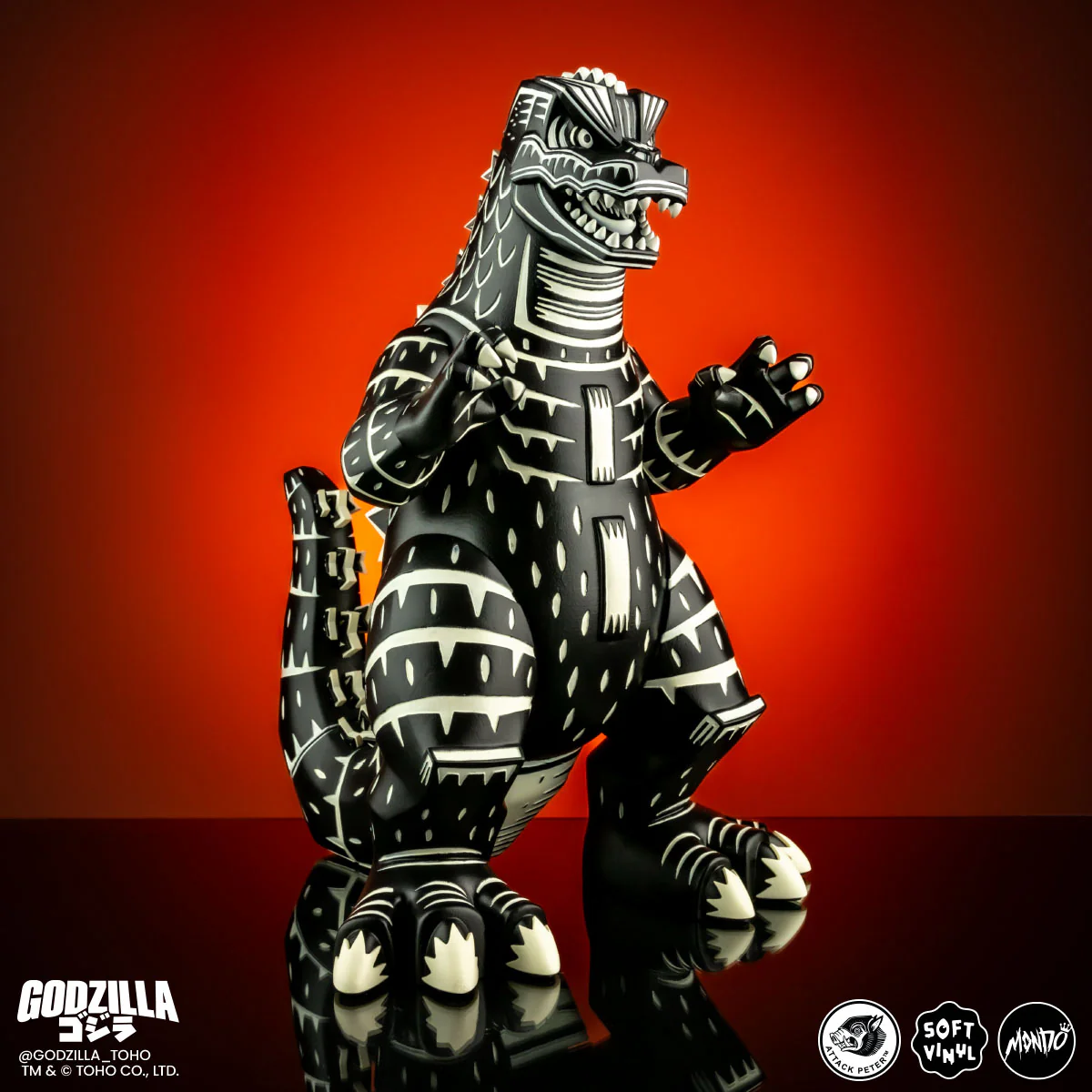 Godzilla - Vinyl Designer Figure by Attack Peter - Linocut Variant - Image 12