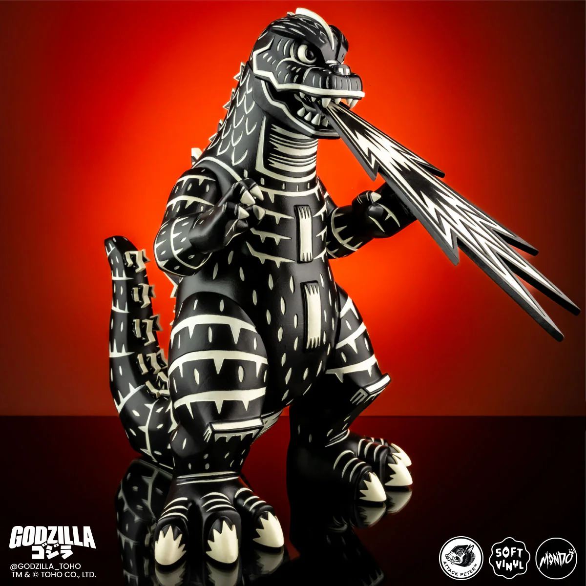 Godzilla - Vinyl Designer Figure by Attack Peter - Linocut Variant - Image 15