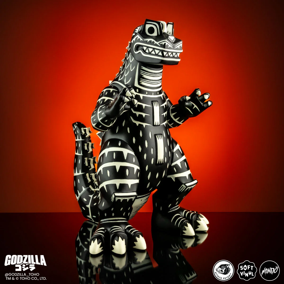 Godzilla - Vinyl Designer Figure by Attack Peter - Linocut Variant - Image 17