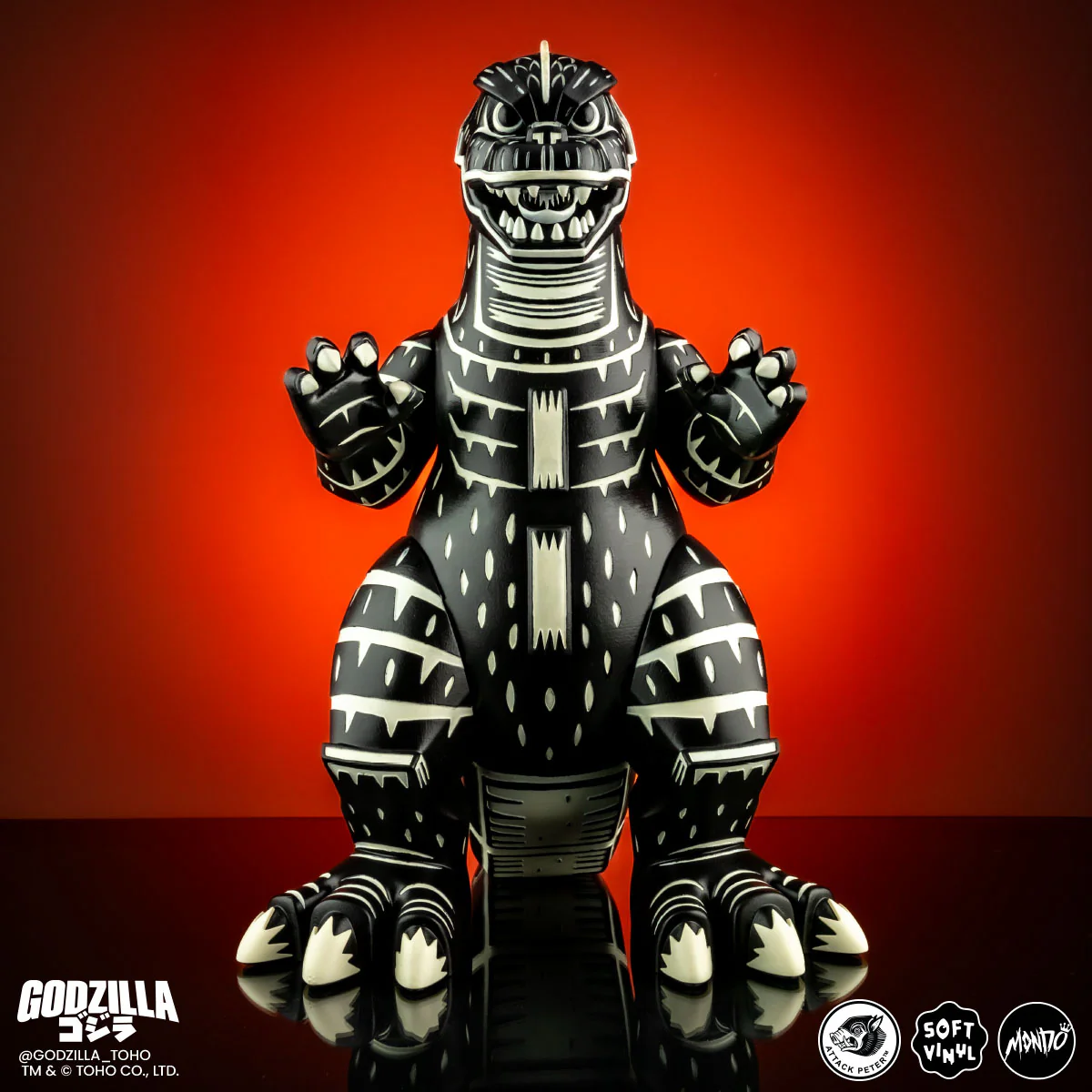 Godzilla - Vinyl Designer Figure by Attack Peter - Linocut Variant - Image 5