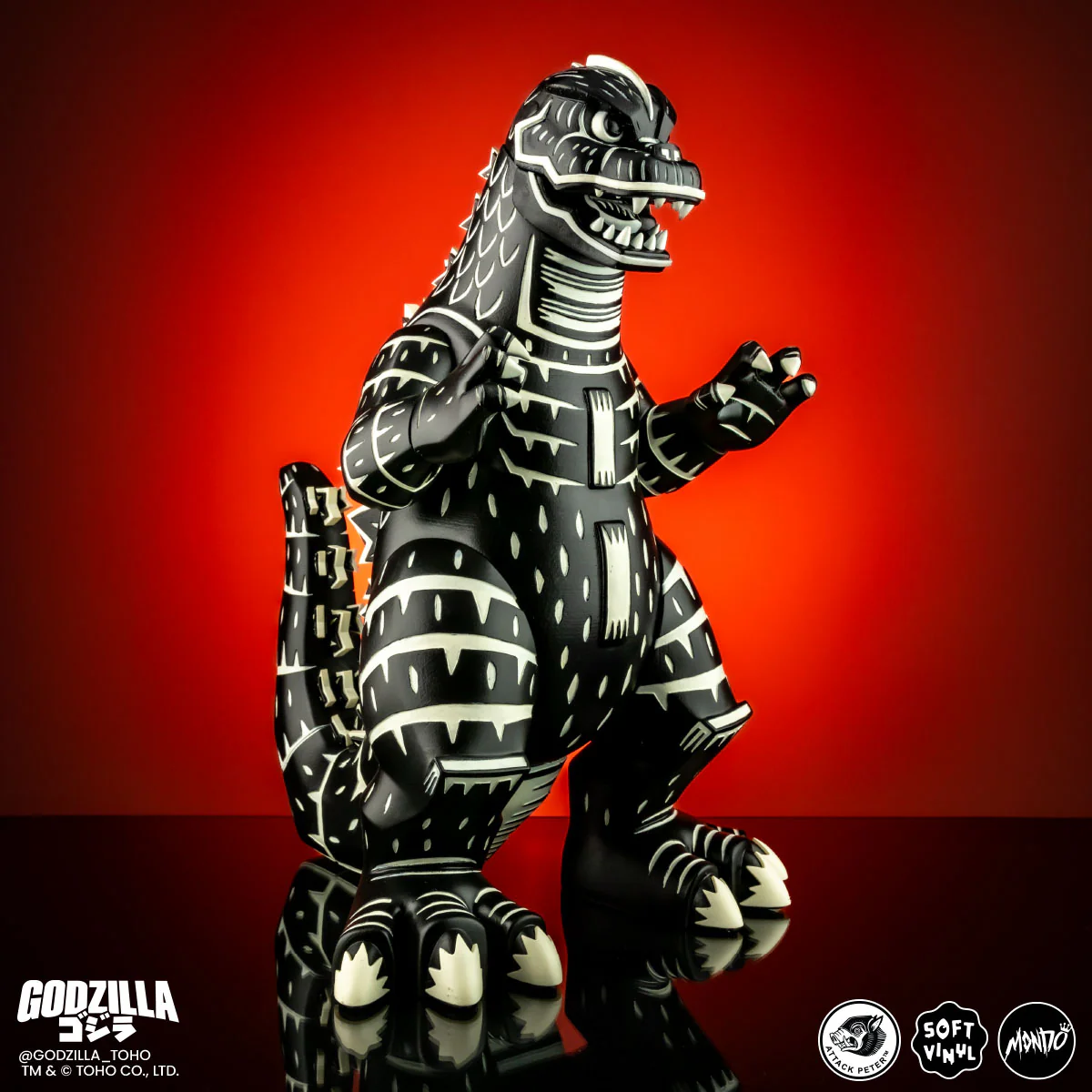 Godzilla - Vinyl Designer Figure by Attack Peter - Linocut Variant - Image 6