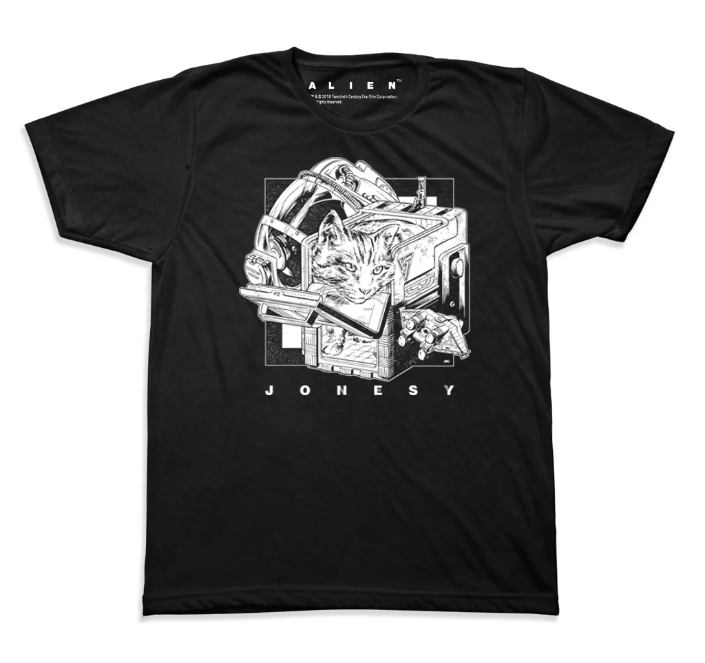 Alien – Jonesy T-Shirt (Black & White) - Image 3