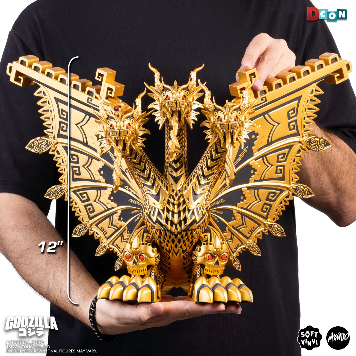 King Ghidorah - Vinyl Designer Figure by Urban Aztec - Golden Dragon Variant - Image 3