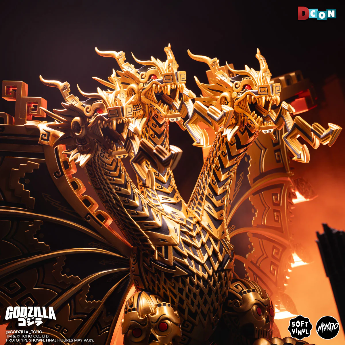 King Ghidorah - Vinyl Designer Figure by Urban Aztec - Golden Dragon Variant - Image 5