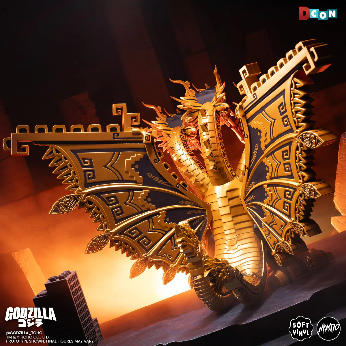 King Ghidorah - Vinyl Designer Figure by Urban Aztec - Golden Dragon Variant - Image 8