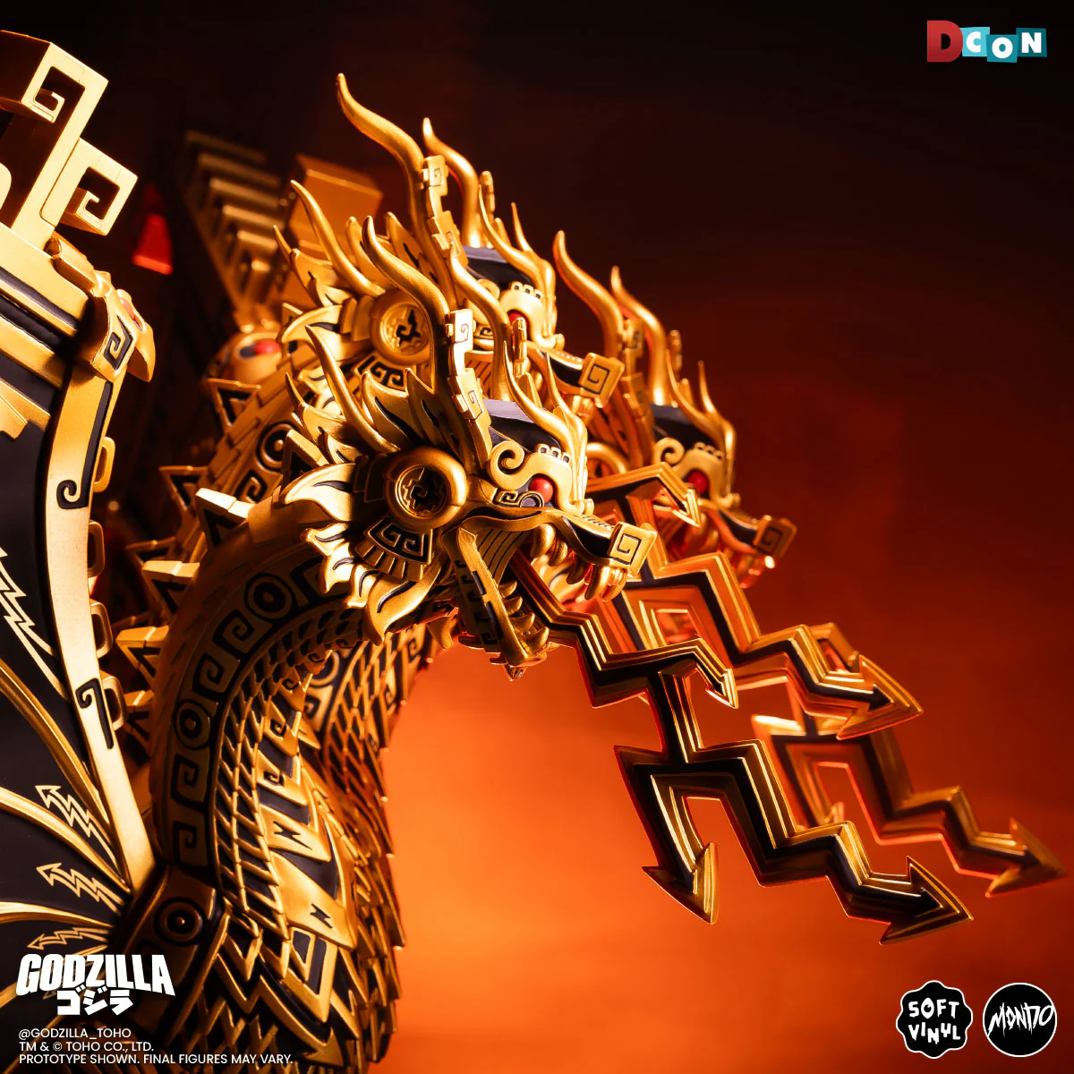 King Ghidorah - Vinyl Designer Figure by Urban Aztec - Golden Dragon Variant - Image 9