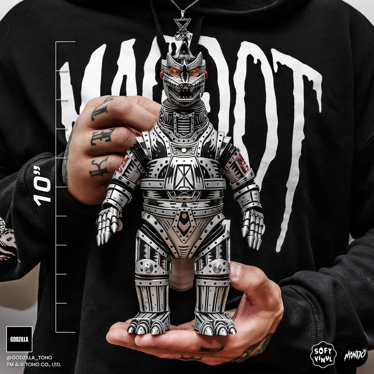 Mechagodzilla (Silver) - Vinyl Designer Figure by Attack Peter - Silver Variant Limited Edition - Image 3
