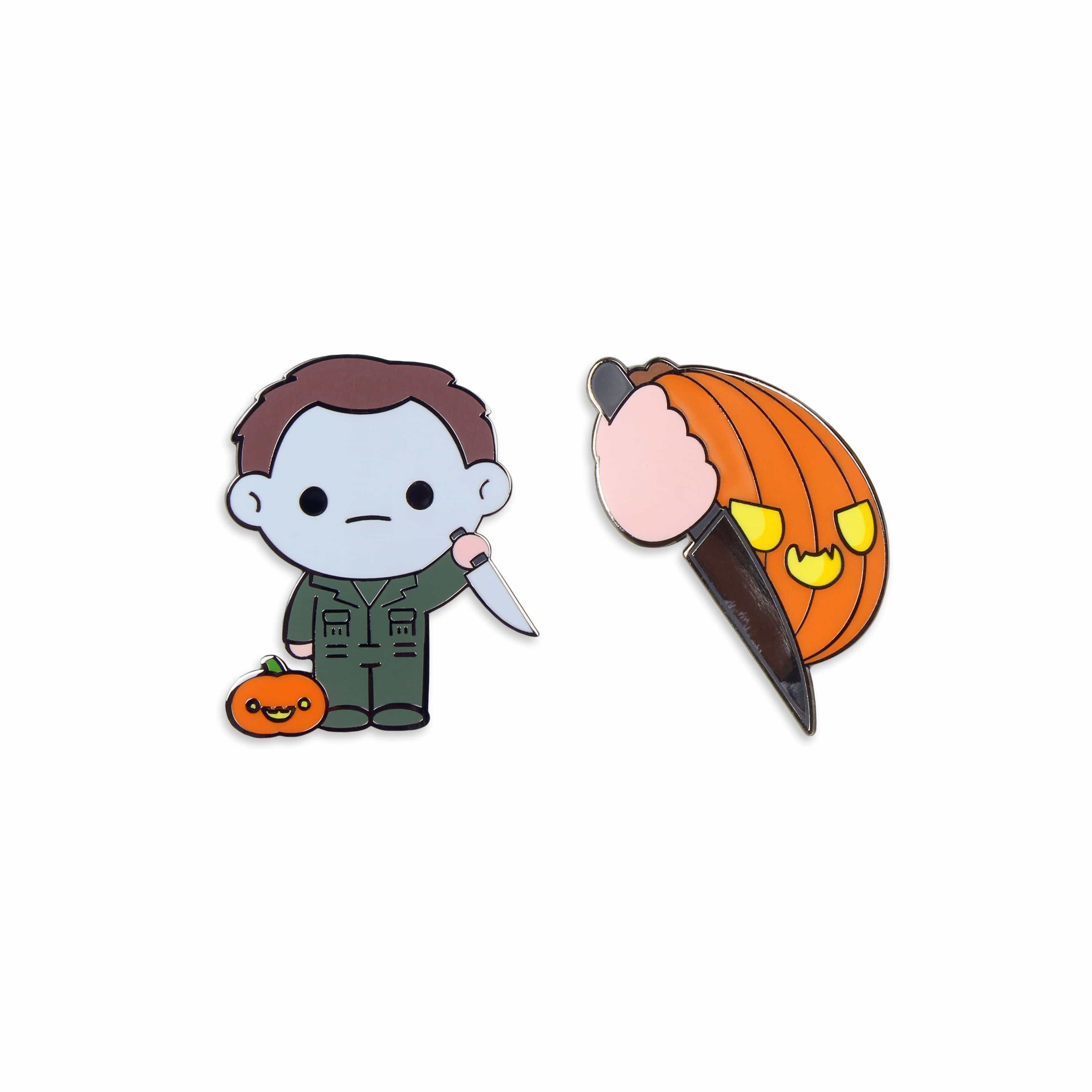 Michael + The Pumpkin – Halloween Enamel Pin Set - Image 2