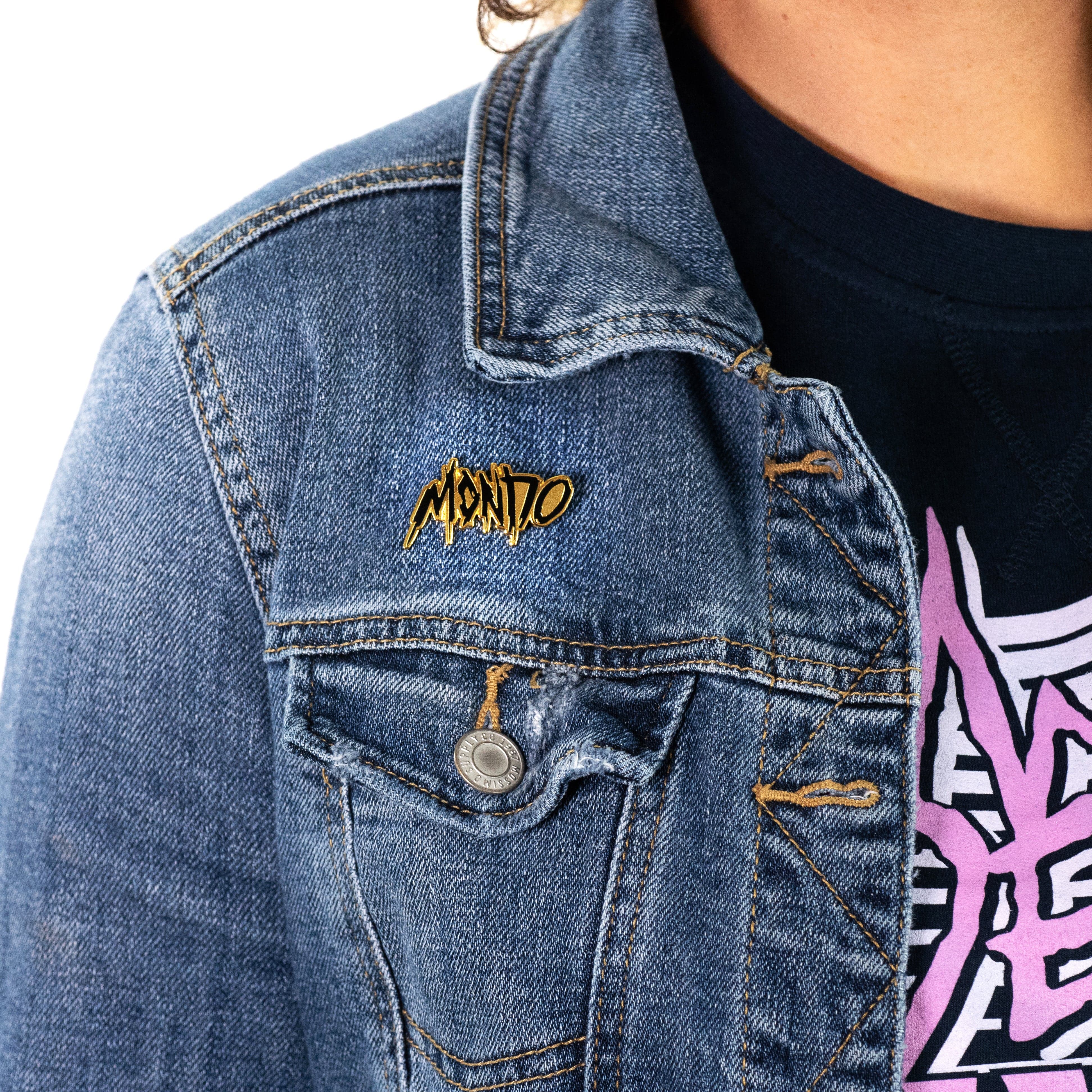 Mondo Thrasher Gold Enamel Pin - Image 3