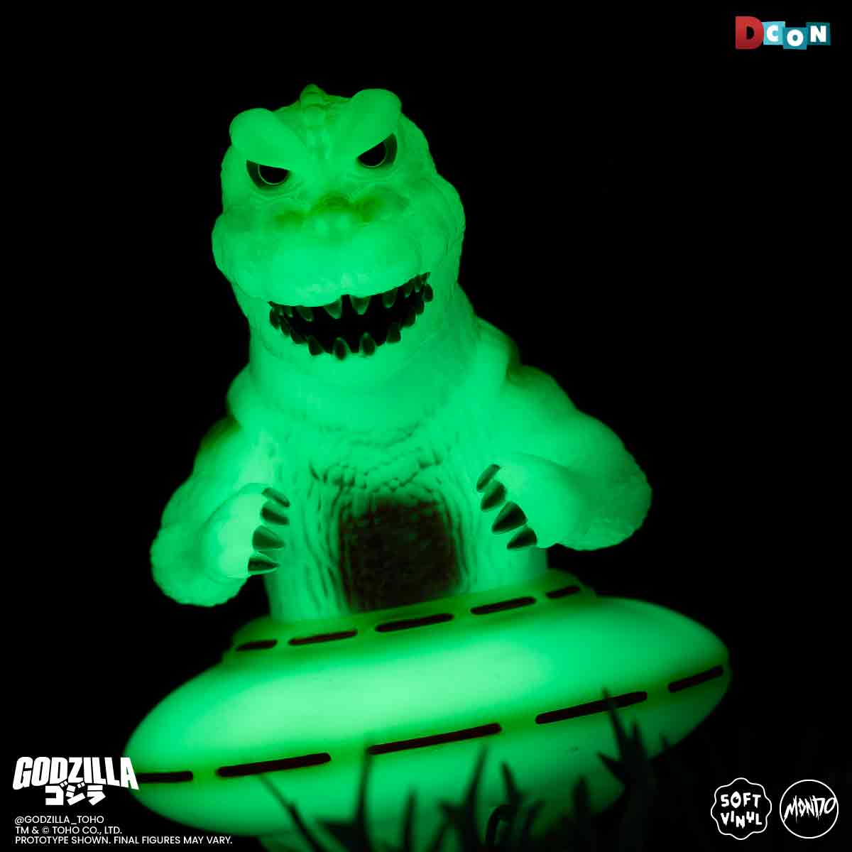 Godzilla UFO - Vinyl Designer Figure by Octeel - Glow-in-the-Dark Green Variant - Image 11