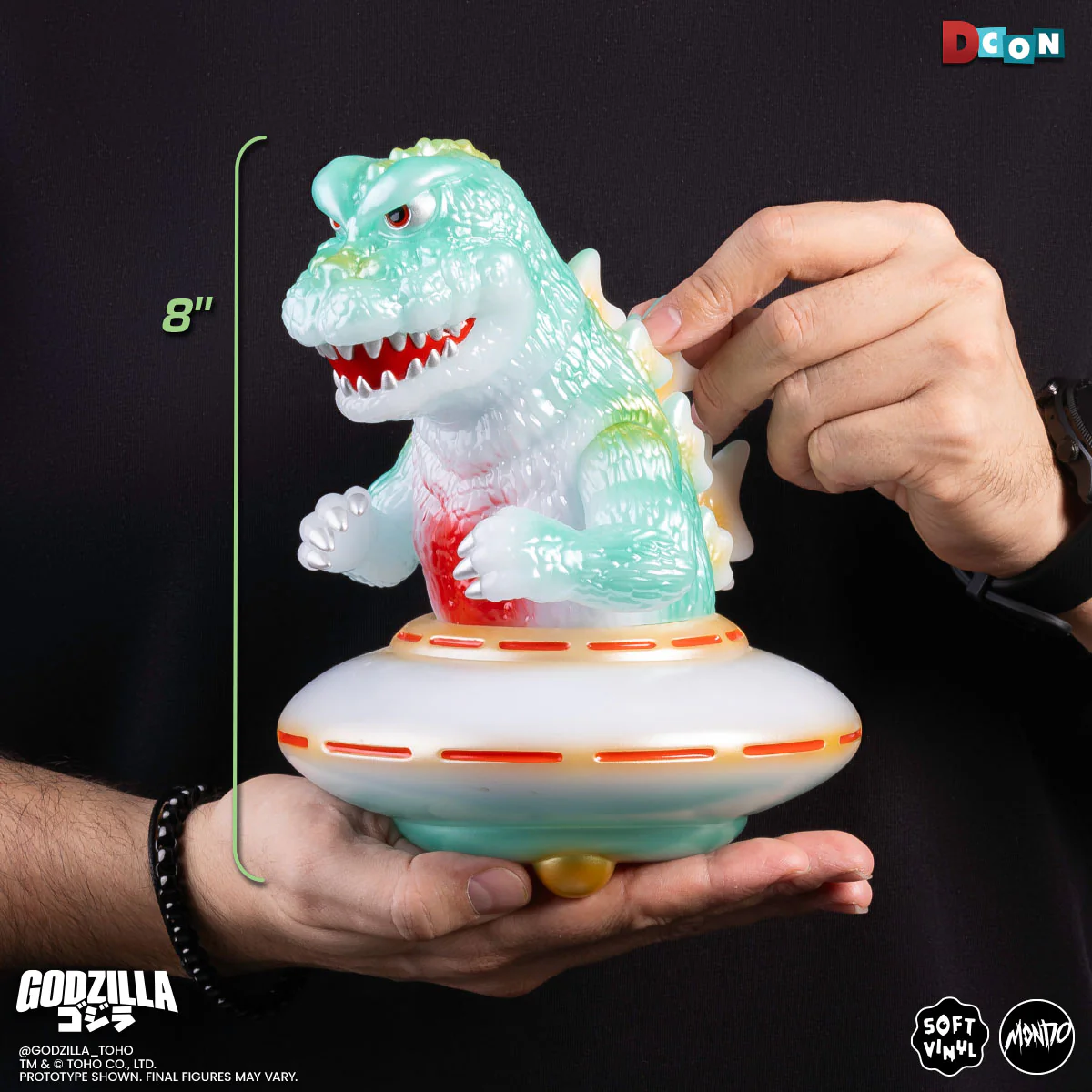 Godzilla UFO - Vinyl Designer Figure by Octeel - Glow-in-the-Dark Green Variant - Image 3