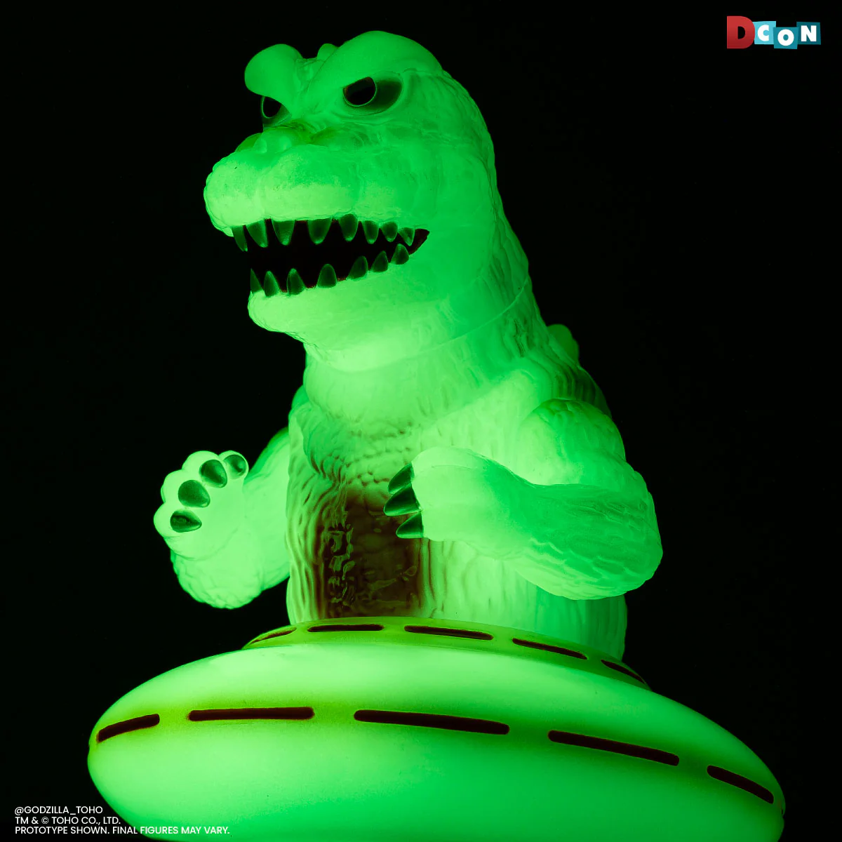 Godzilla UFO - Vinyl Designer Figure by Octeel - Glow-in-the-Dark Green Variant - Image 8