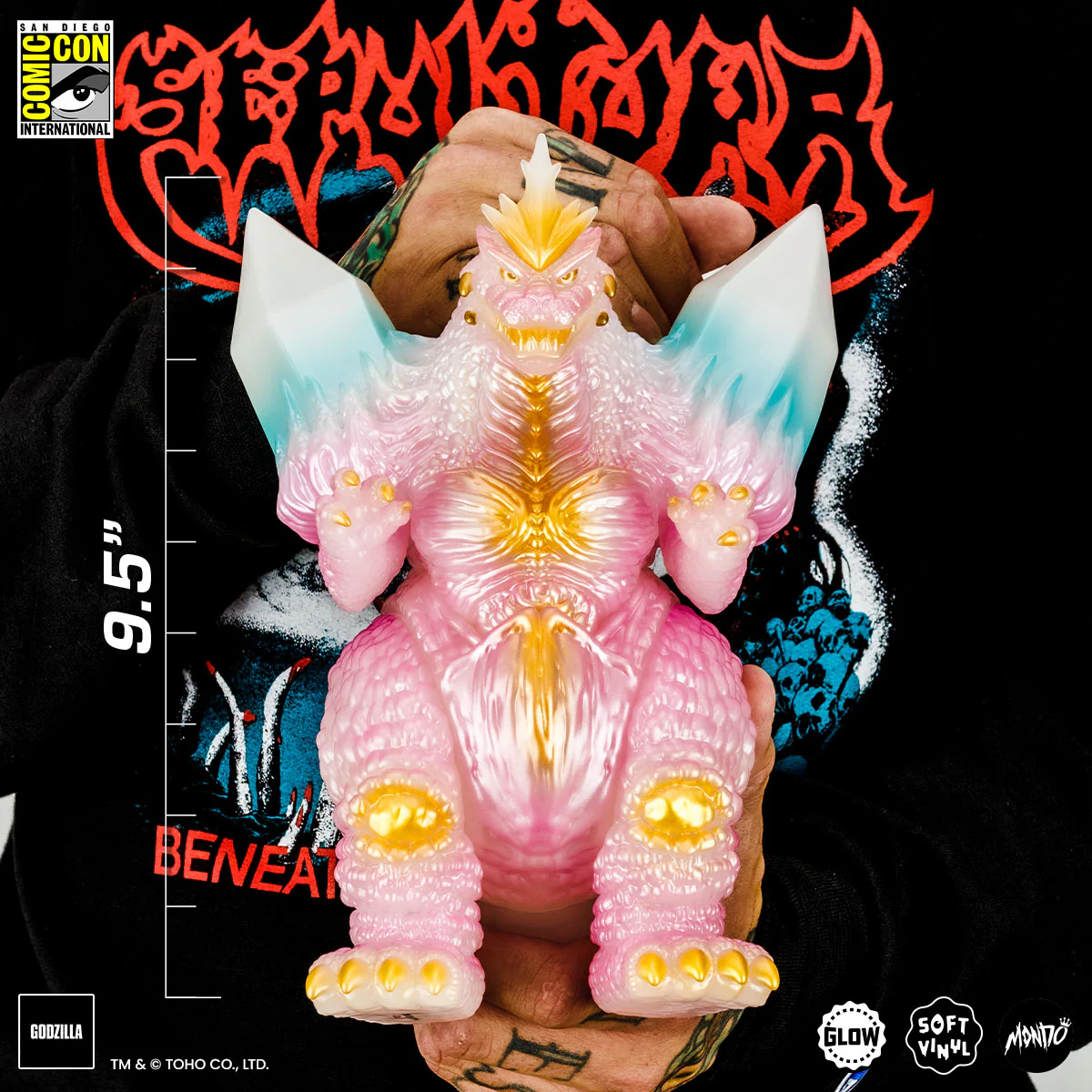 SpaceGodzilla Soft Vinyl - Cherry Blossom Glow in the Dark SDCC Exclusive Variant - Image 4