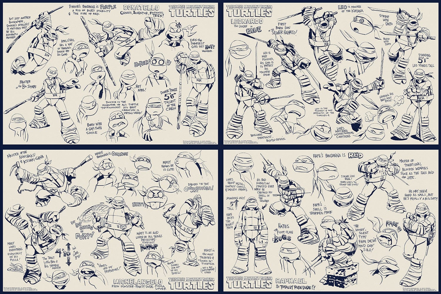 Teenage Mutant Ninja Turtles Character Concepts (Set of 4)