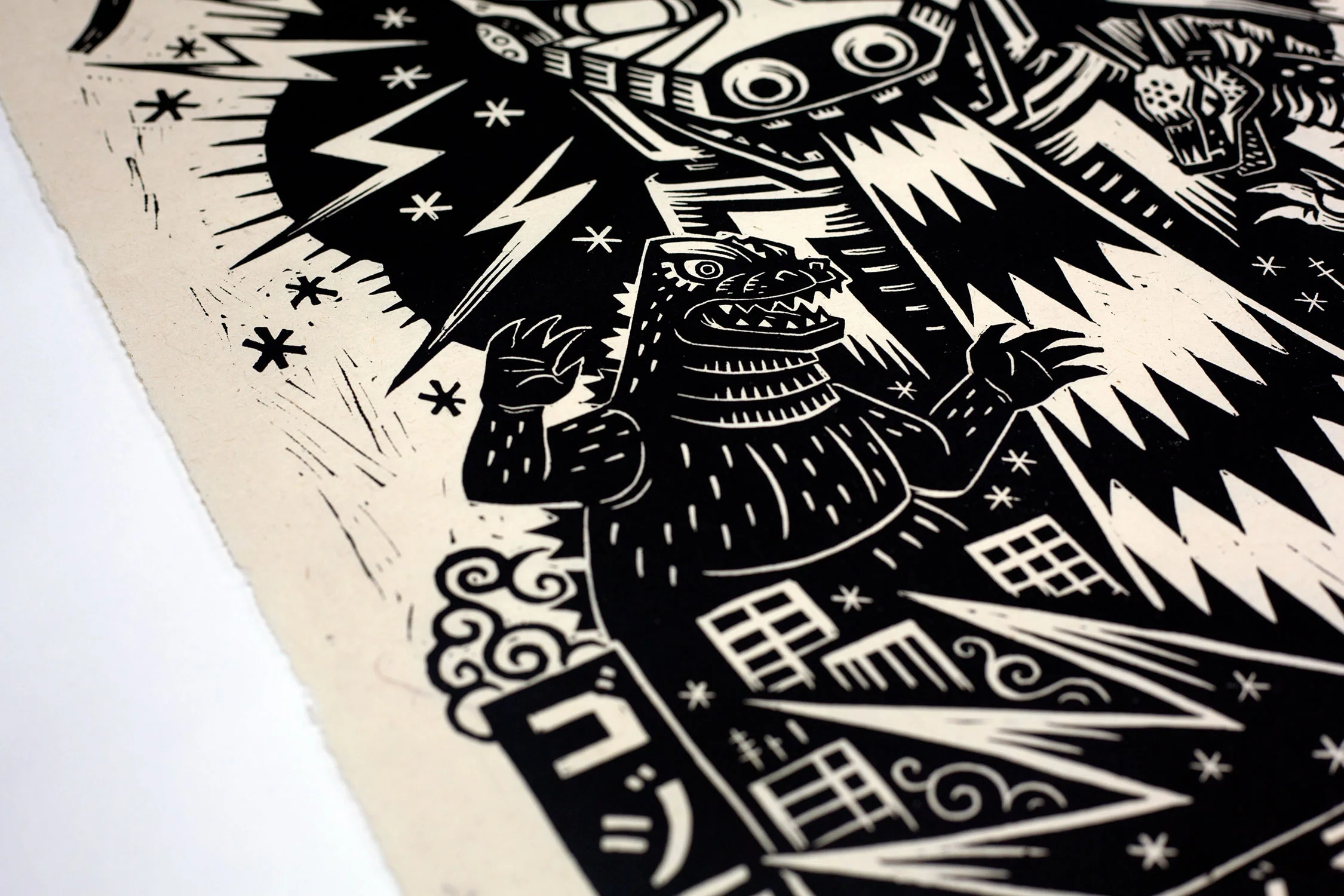 Terror of Mechagodzilla Linocut Poster - Image 4